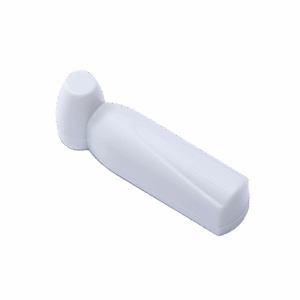 photographie d'un badge antivol élongé "pencil" blanc.