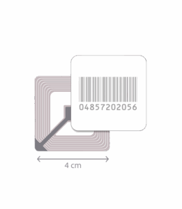 Étiquette antivol carrée RF taille 4 x 4 cm