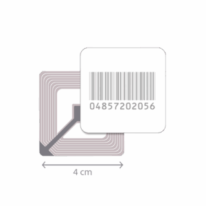 Étiquette antivol carrée RF taille 4 x 4 cm