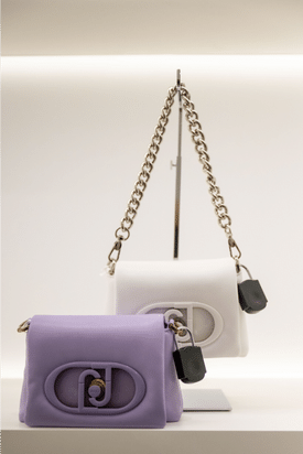 Sac de luxe blanc et violet avec cadenas antivol